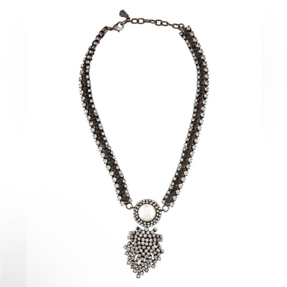 DANNIJO Pearl and Crystal Statement Necklace - Picture 1 of 11